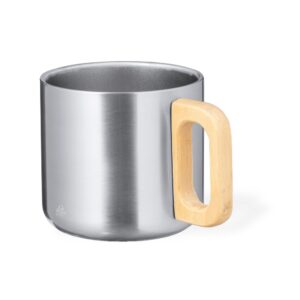 Edelstahlbecher mit Holzgriff für Ihr Marketing