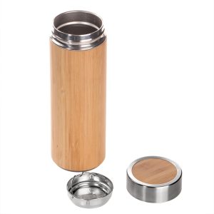 Thermosflasche aus Bambus 350 ml mit individuellem Branding